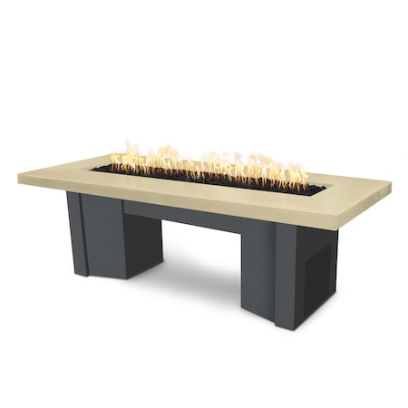 The Outdoor Plus 78 Alameda Fire Table Smooth Concrete, 110V Play Electronic Ignition, Vanilla Concrete Top, Nat. Gas OPT-ALMGFRC78EKIT-VAN-SLV-NG